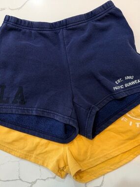 Pacific Sunwear Navy & Yellow Gymshark Athletic Shorts